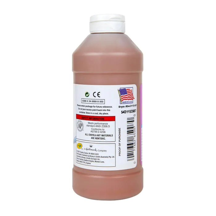 Crayola Artista II Washable Tempera Paint, 1 Pint Bottle, Brown