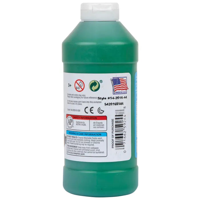 Crayola Washable Paint, 1 Pint Bottle, Green