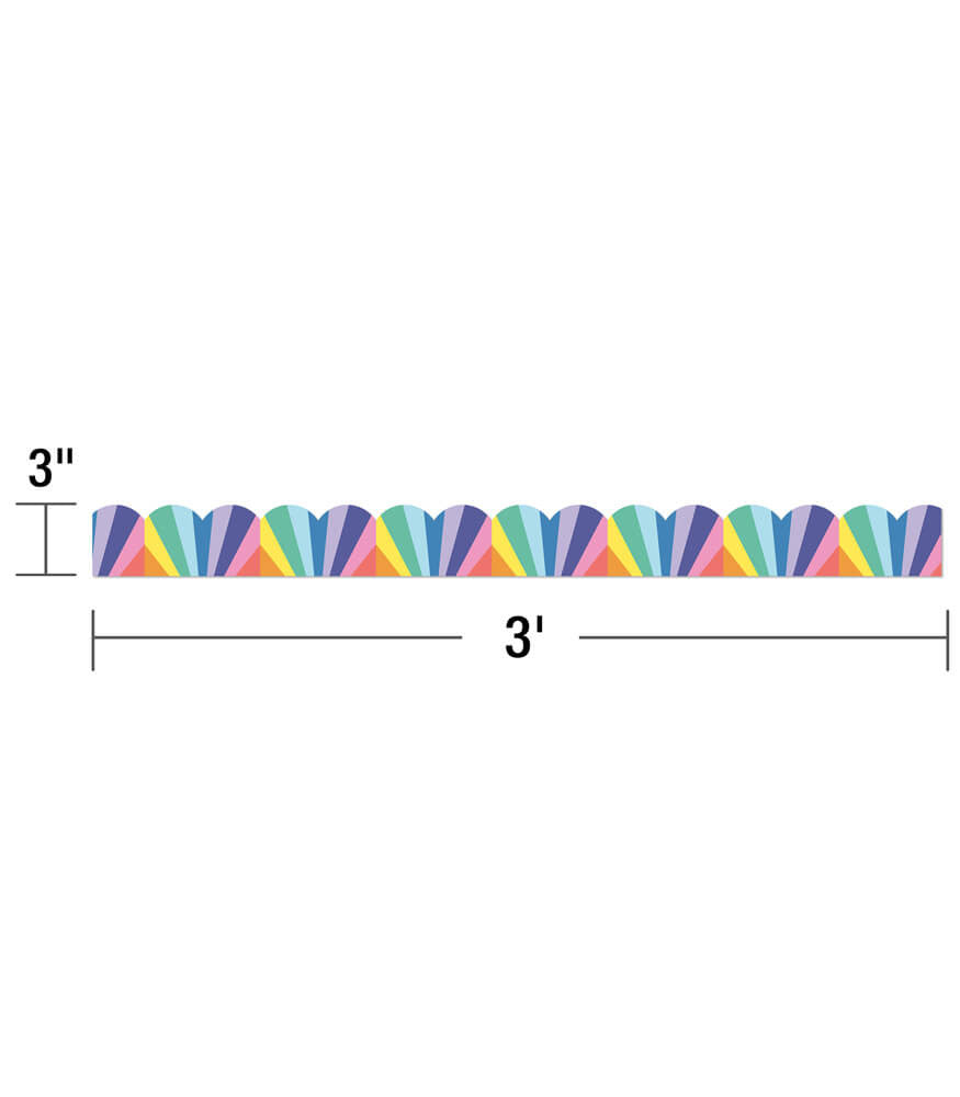 Rainbow Burst Scalloped Bulletin Board Border