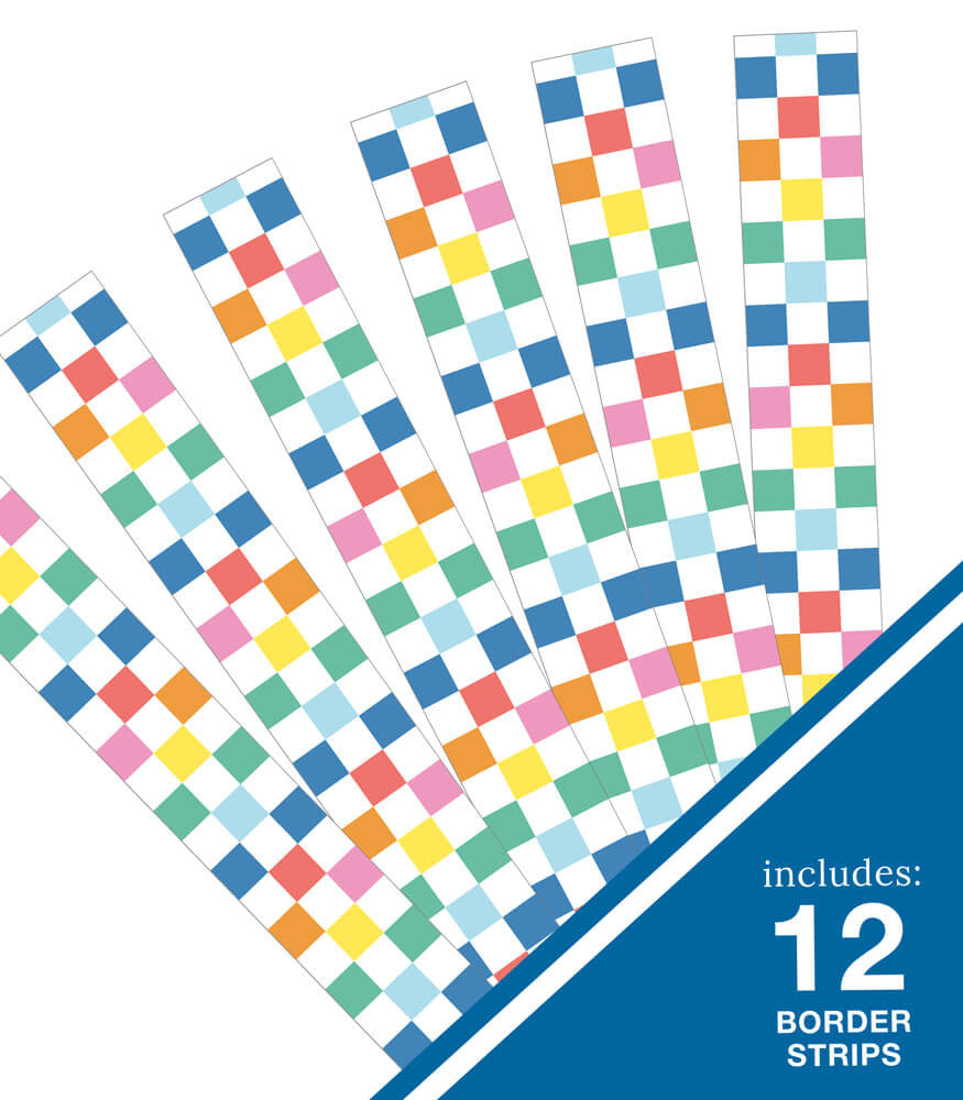 Checkered Rainbow Straight Bulletin Board Borders