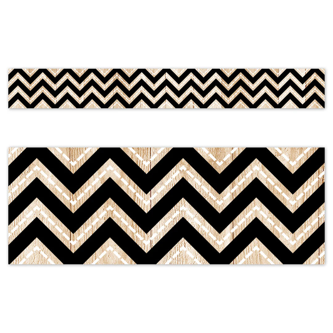 Black and Wood Chevron EZ Border
