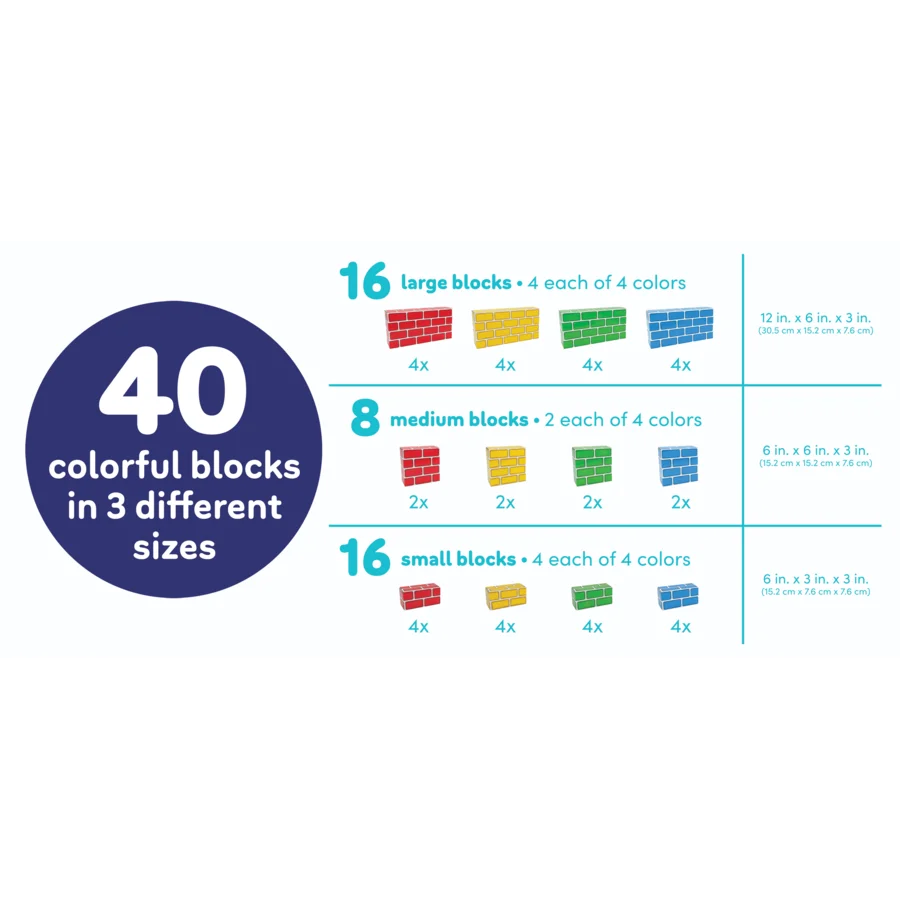 Easy-Stack Cardboard Blocks (40-Piece Set)