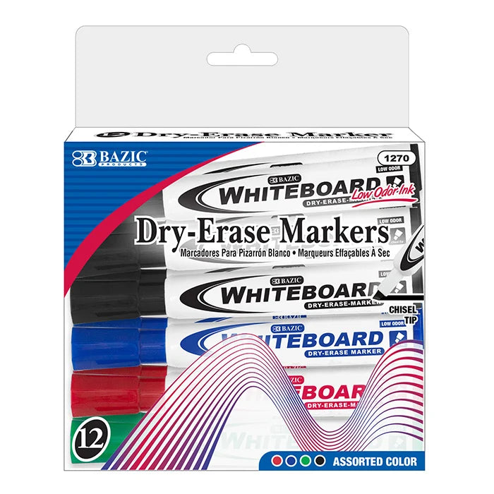 Chisel Tip Dry Erase Markers - Assorted