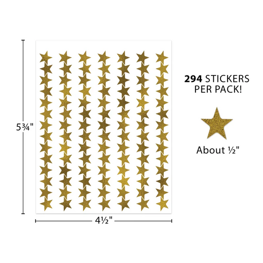 Gold Stars Foil Stickers