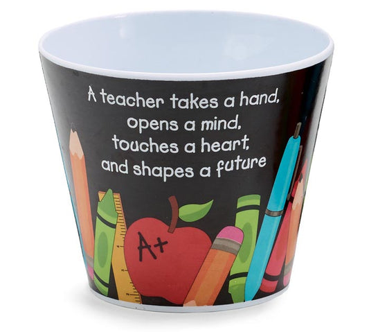 4" #1 TEACHER MELAMINE POT COVER