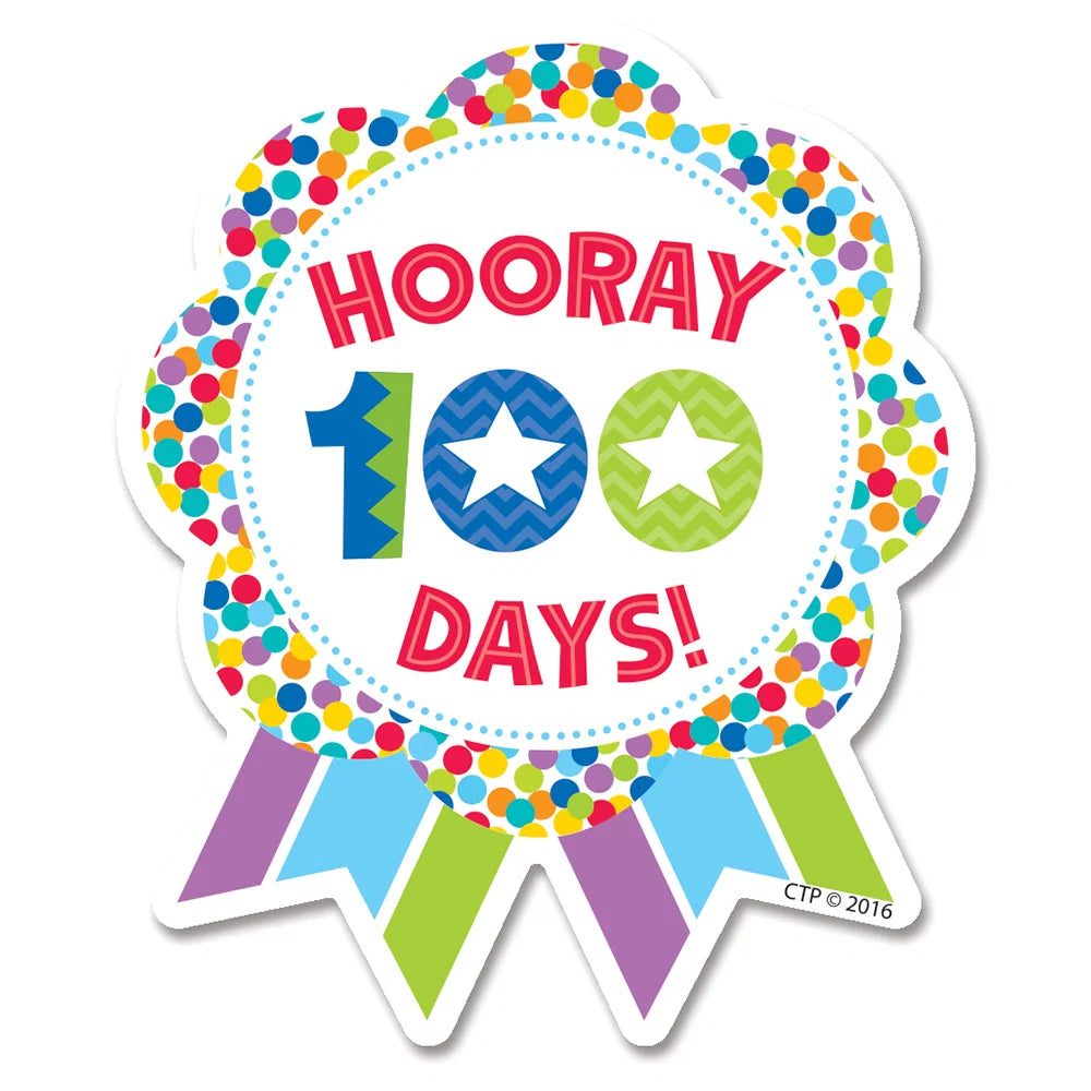 Hooray 100 Days! Ribbon Reward Badge