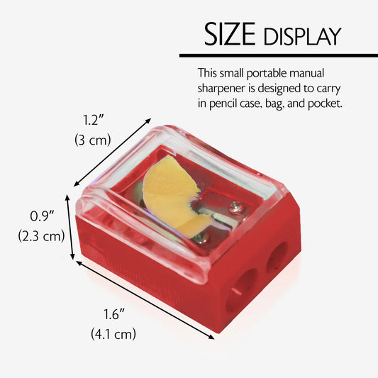 Dual Hole Pencil Sharpener with Receptacle