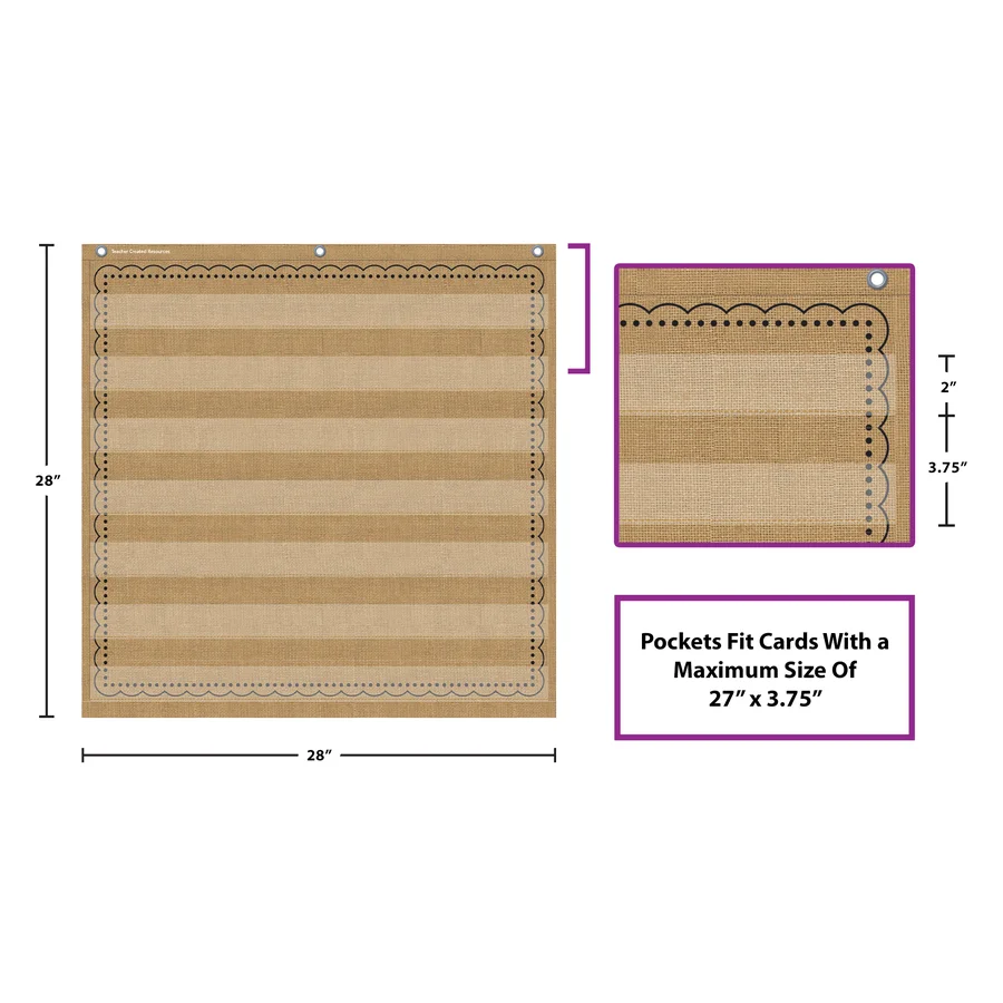 Burlap 7 Pocket Chart