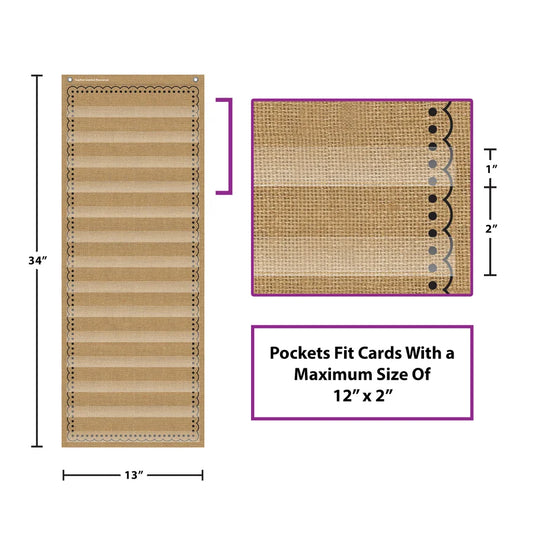 Burlap 14 Pocket Chart