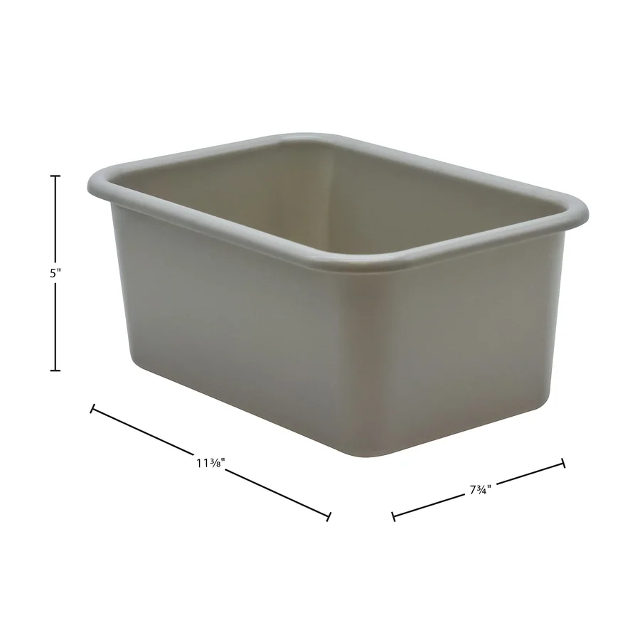 Small Plastic Storage Bin - Gray