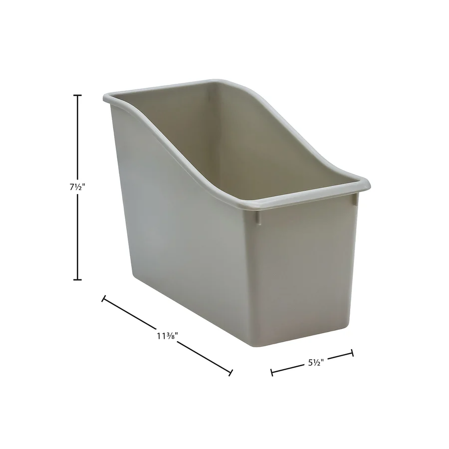 Plastic Book Bin - Gray