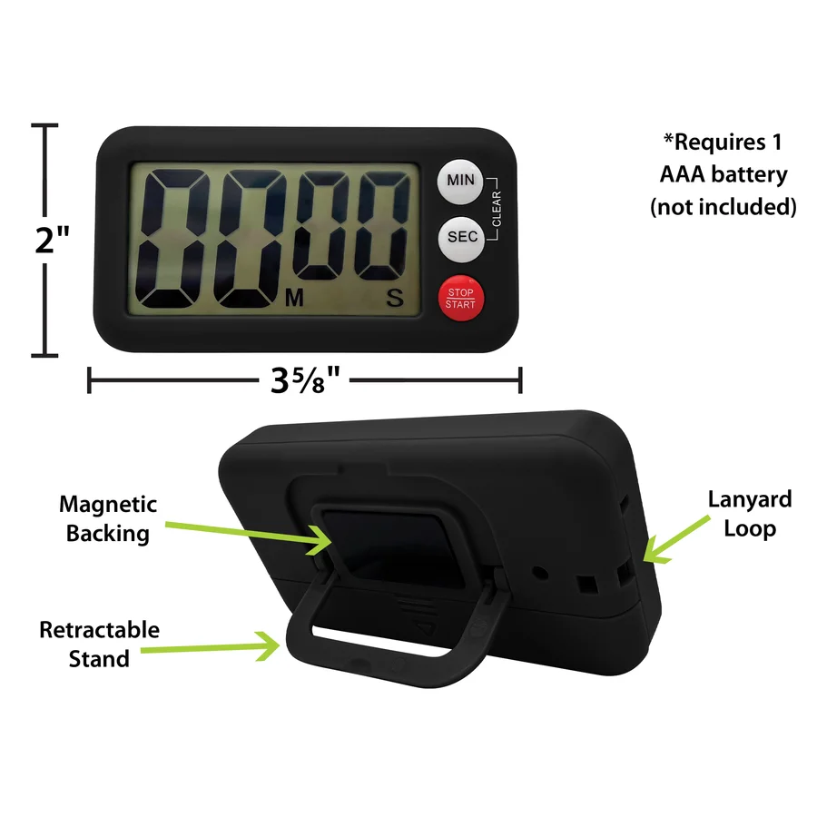 Black Magnetic Digital Classroom Timer