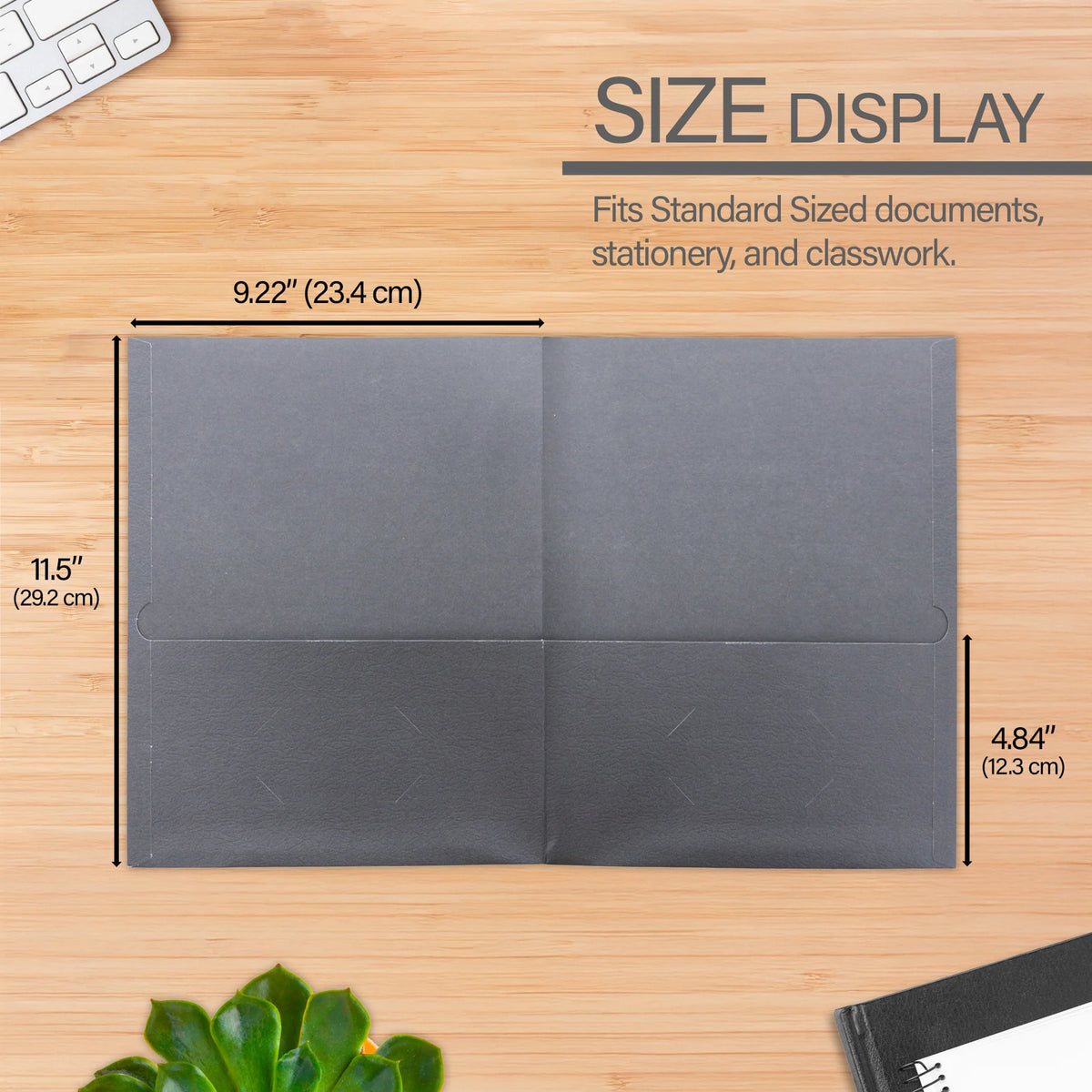 Premium Black Paper 2-Pocket Folder - 25 count