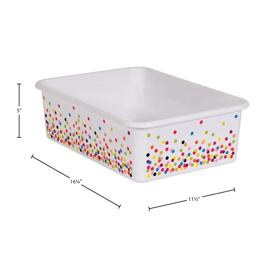 Large Plastic Storage Bin - Confetti