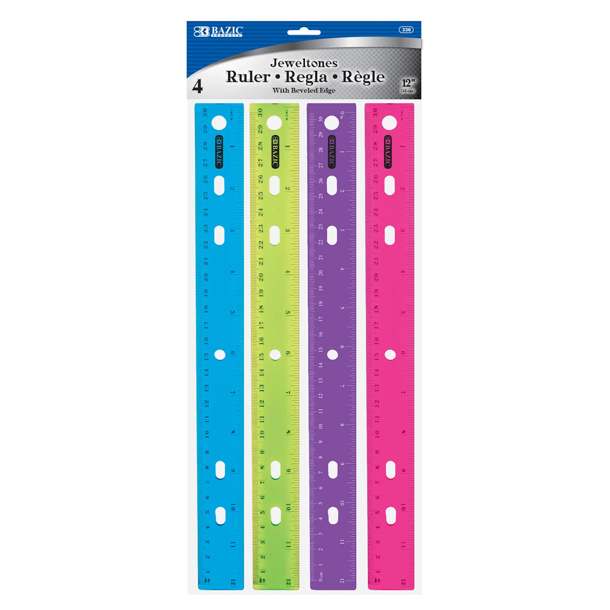 12 in Jeweltones Color Ruler, Inch & Metric