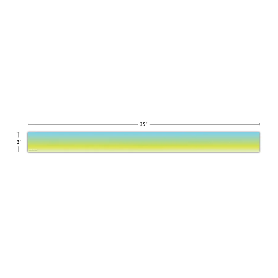 Aqua and Lime Color Wash Straight Border Trim