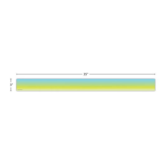 Aqua and Lime Color Wash Straight Border Trim