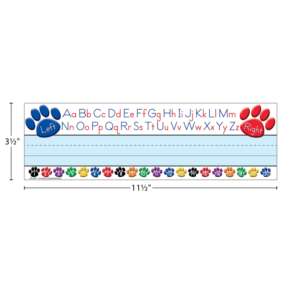 Paw Prints Left/Right Alphabet Flat Name Plates