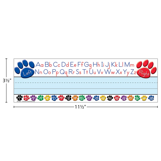 Paw Prints Left/Right Alphabet Flat Name Plates