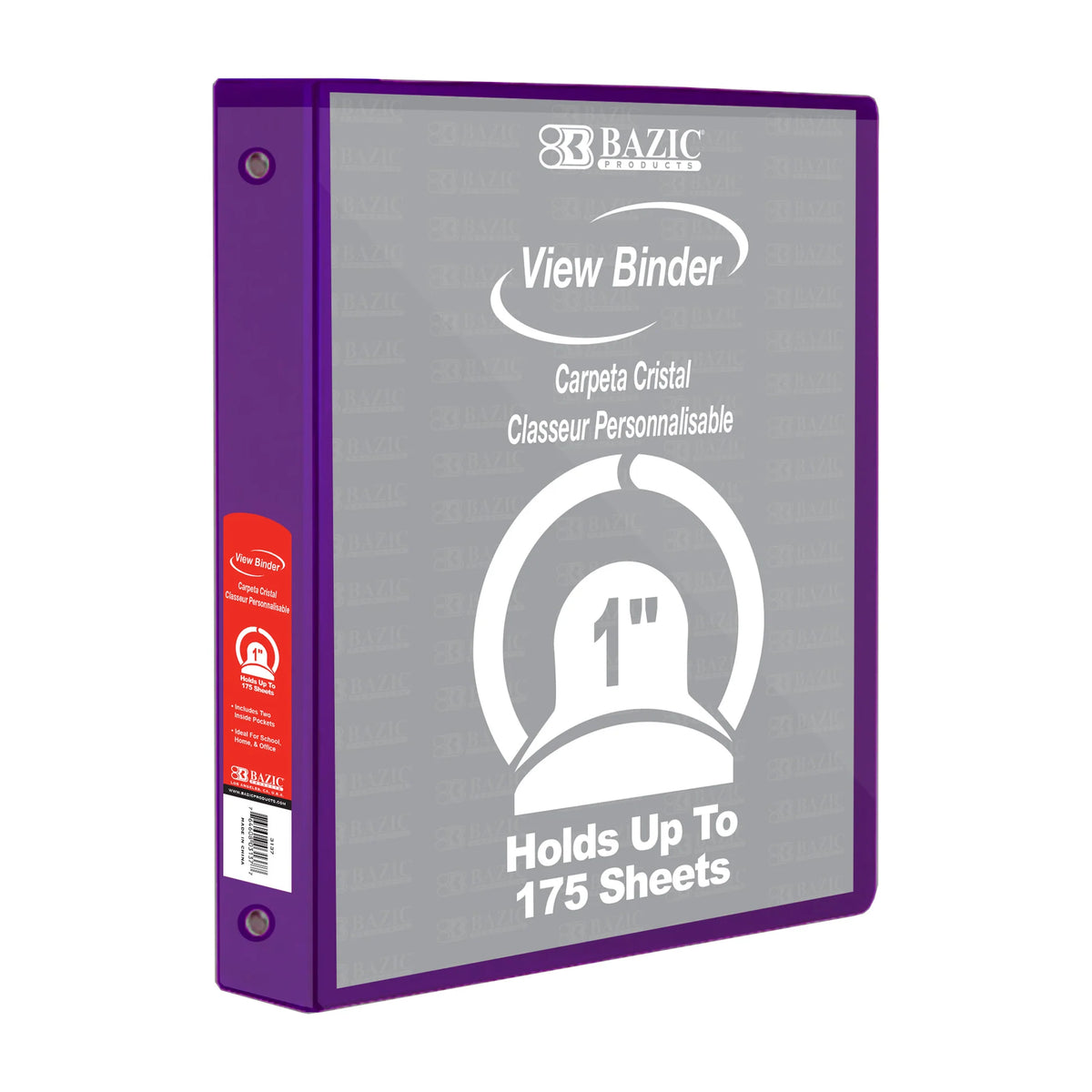 1 in Purple 3-Ring View Binder, 2 Pockets