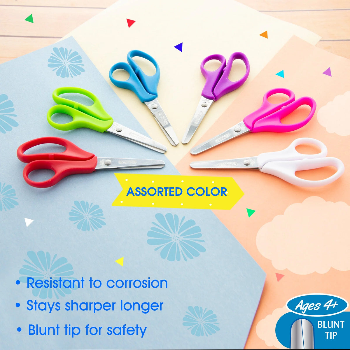 5 in Blunt Tip School Scissors - Assorted - Each