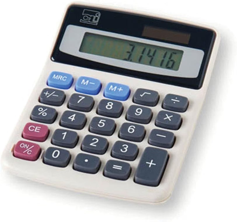 Desktop Calculator, Battery and Solar Powered with Tilted 8 Digit Display