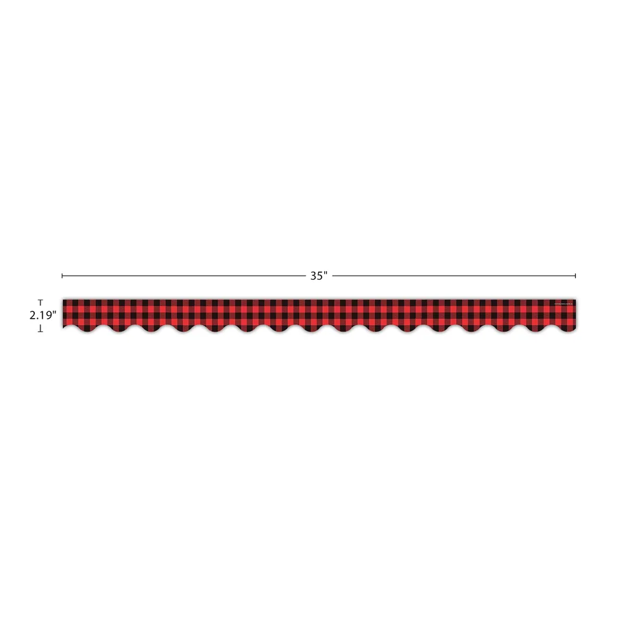 Red and Black Gingham Scalloped Border