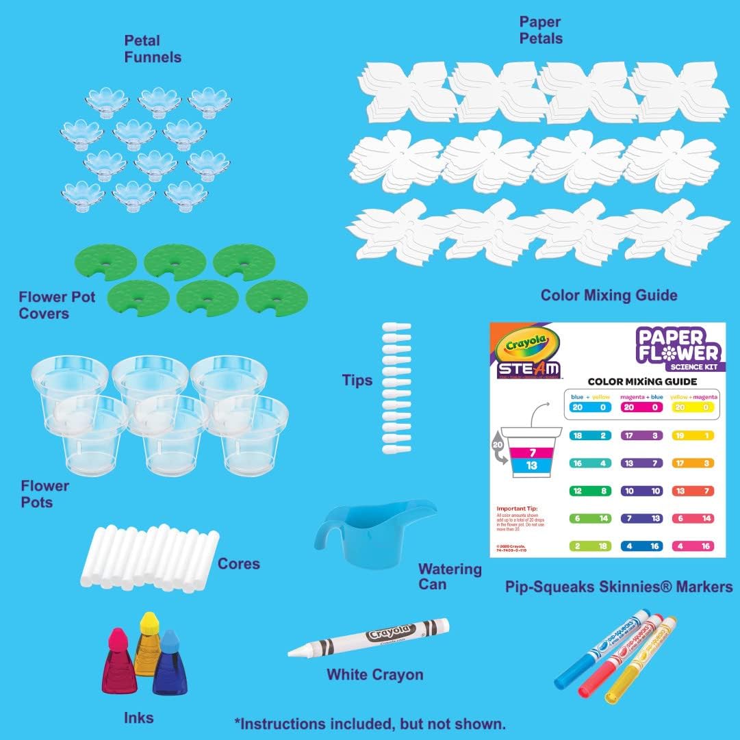 Crayola Paper Flower Science Kit, Color Changing Flowers