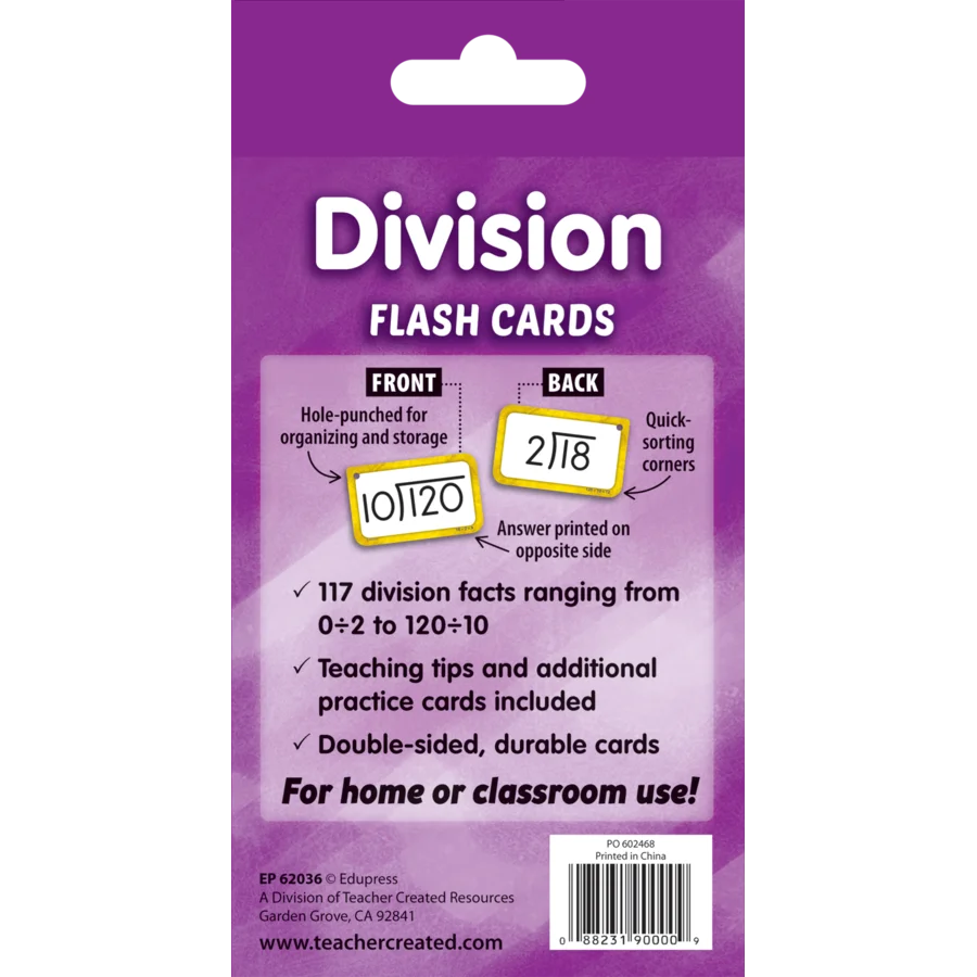 Division Flash Cards