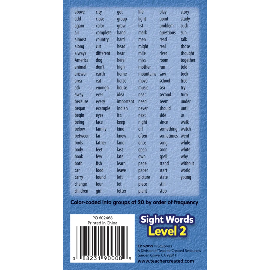 Sight Words Flash Cards - Level 2