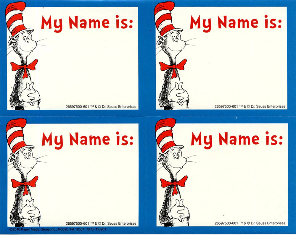 Cat in the Hat Name Tags