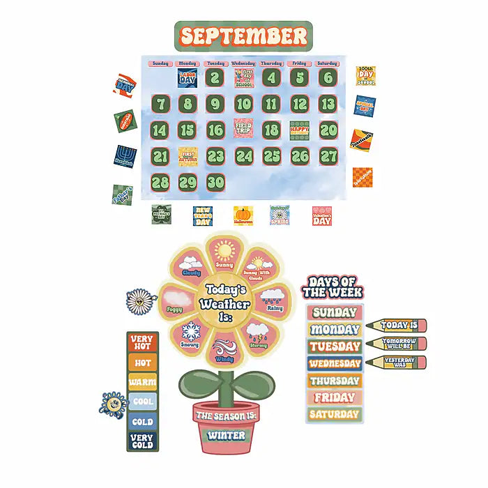 Eureka S'Cool Era Calendar Bulletin Board Set, 100/Set