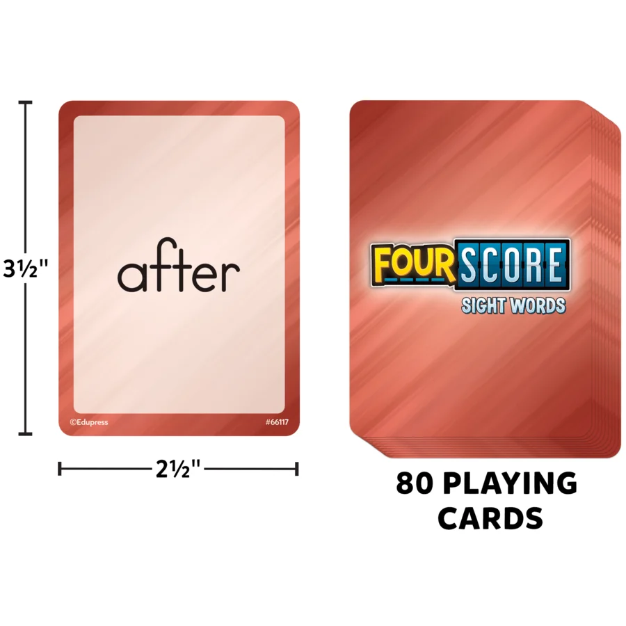 Four Score Card Game: Sight Words