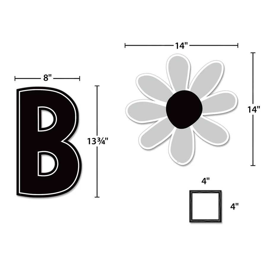 Black and White Floral Be Kind Bulletin Board