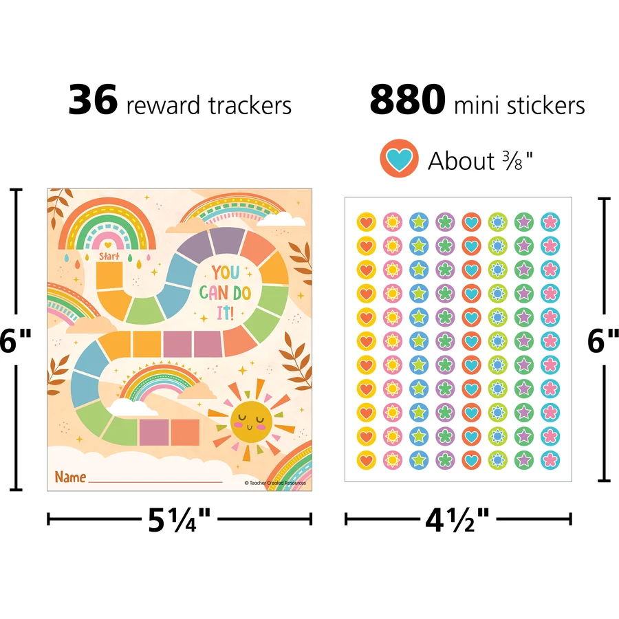 Sunshine Rainbow Reward Trackers with Stickers