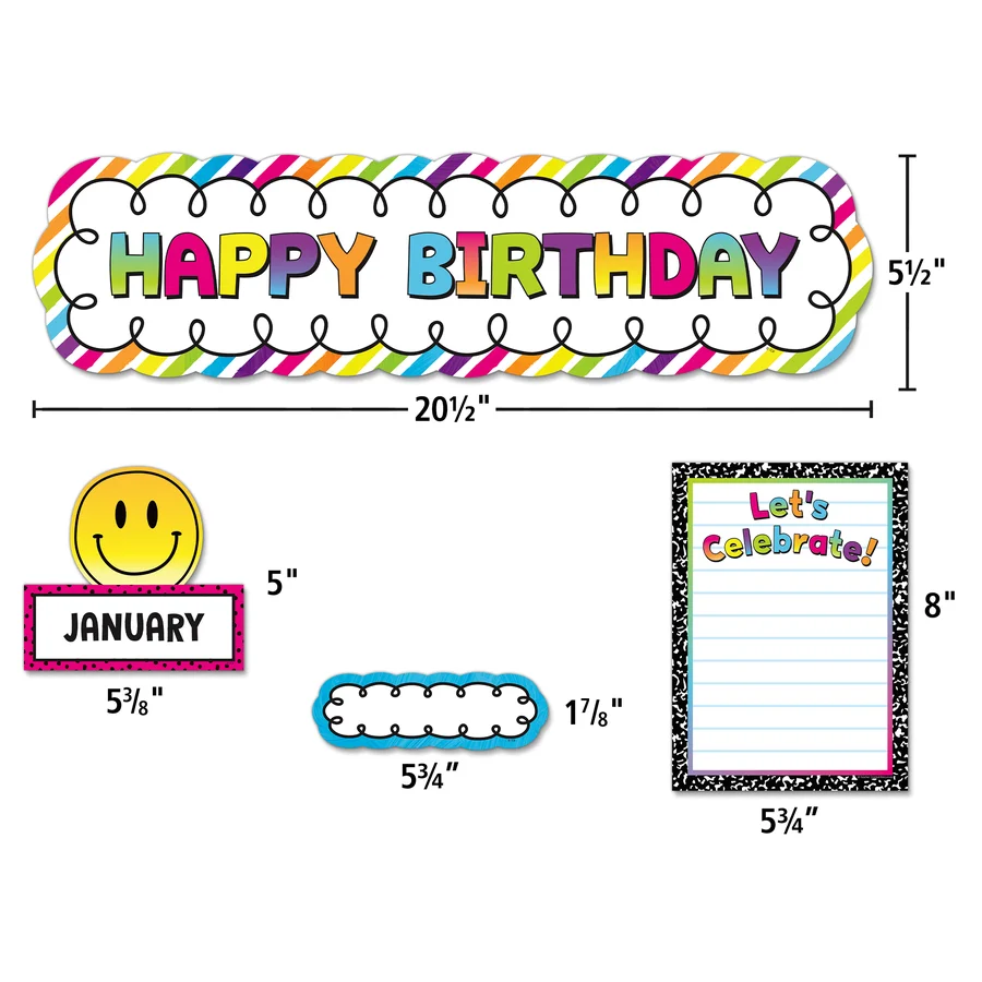 Brights 4Ever Happy Birthday Mini Bulletin Board
