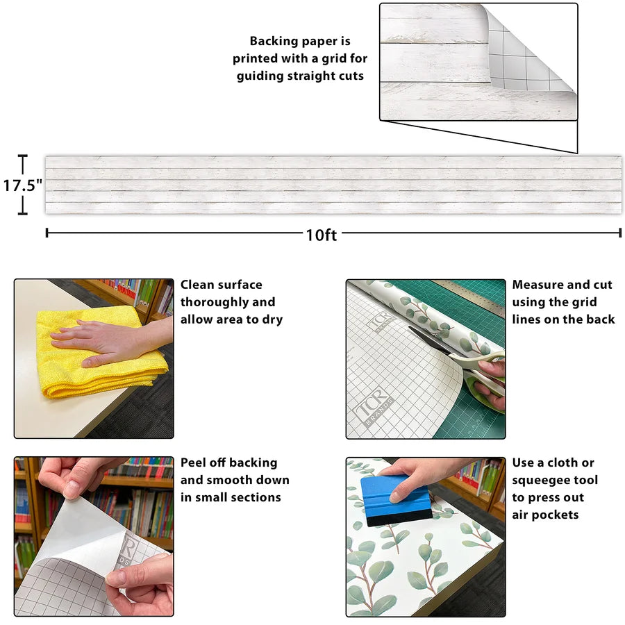 White Shiplap Peel and Stick Decorative Paper
