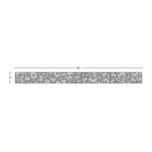 Classroom Cottage Gray Floral Straight Border