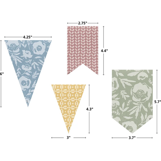 Classroom Cottage Pennants Accents - Assorted Sizes