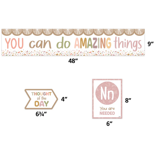 Terrazzo Tones Alphabet Affirmations Bulletin Board