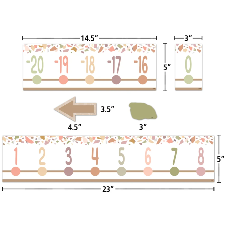 Terrazzo Tones Number Line (-20 to +120) Bulletin Board