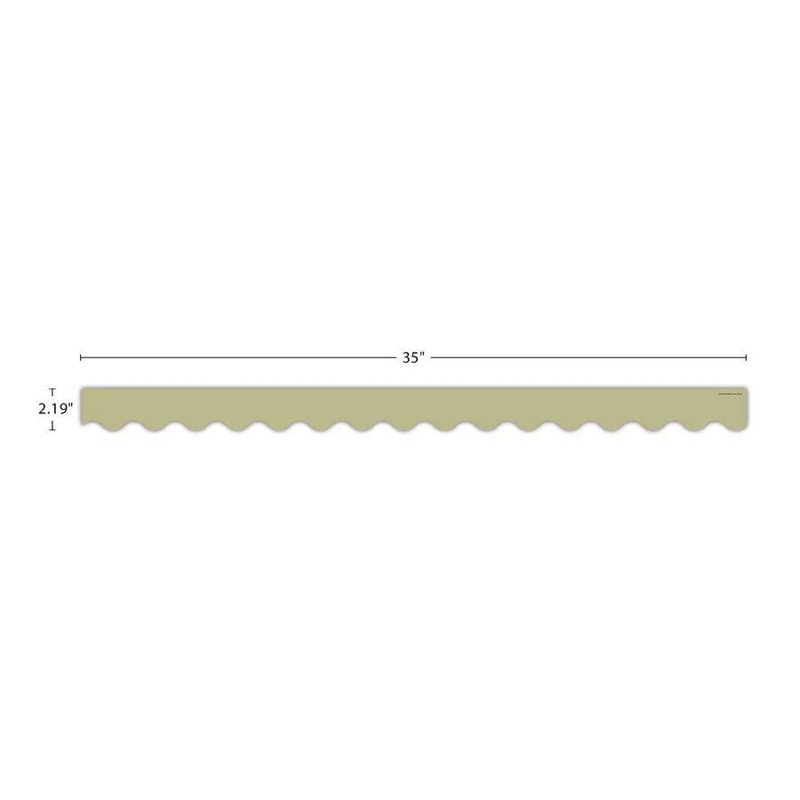 Olive Green Scalloped Border