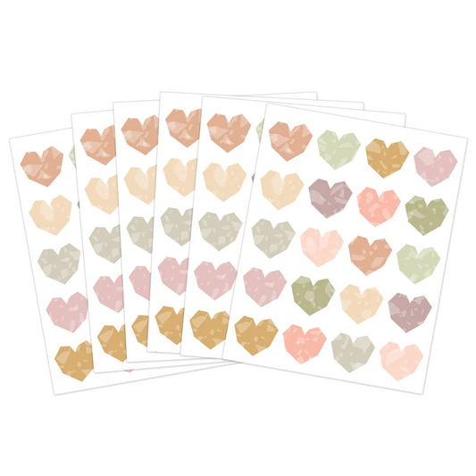 Terrazzo Tones Hearts Stickers