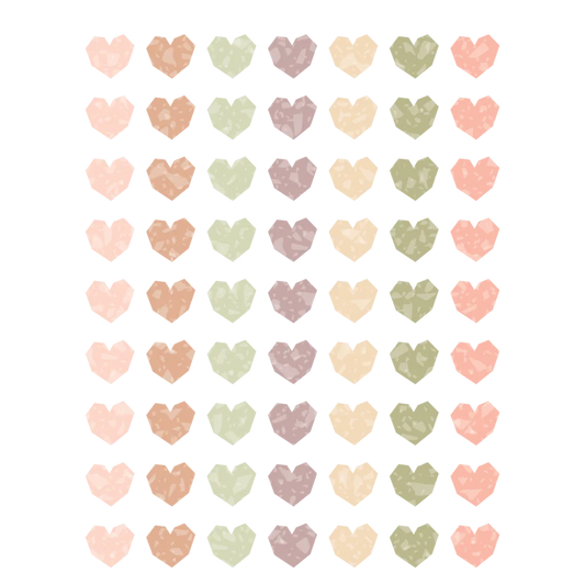 Terrazzo Tones Hearts Mini Stickers