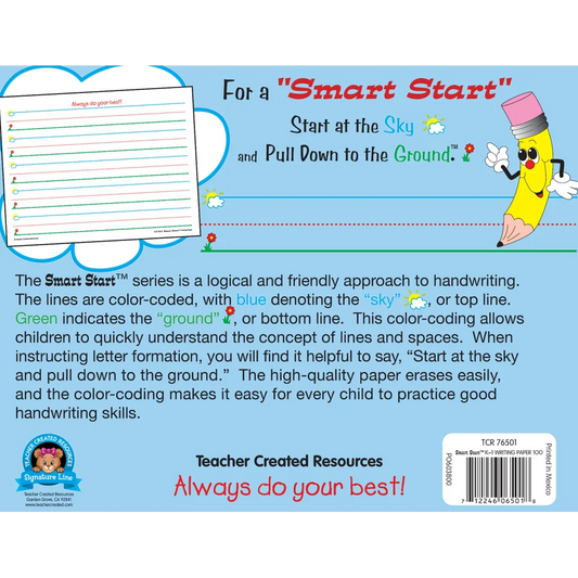 Smart Start K-1 Writing Paper: 100 Sheets