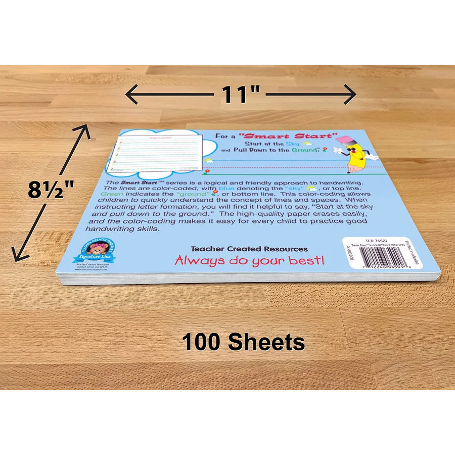 Smart Start K-1 Writing Paper: 100 Sheets