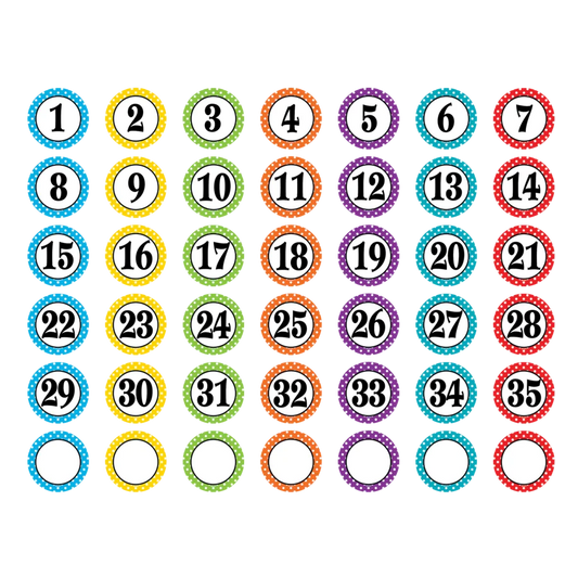 Polka Dots Numbers Magnetic Accents