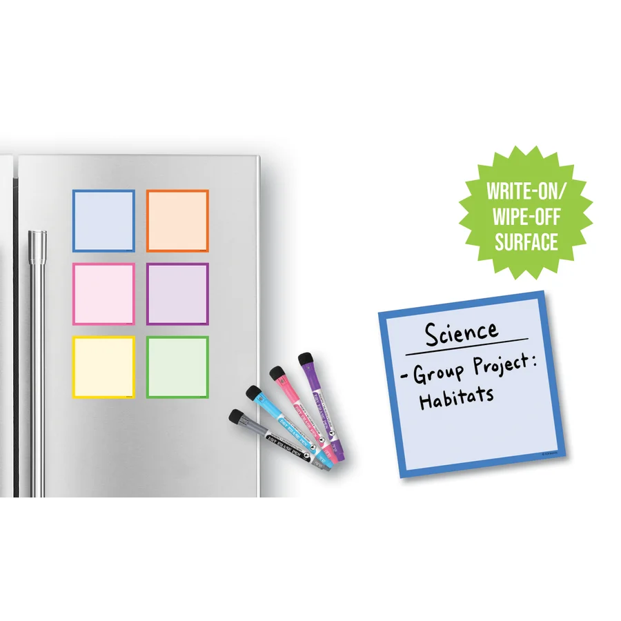 Colorful Dry-Erase Magnetic Square Notes