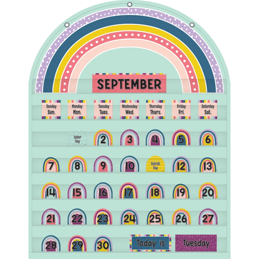Oh Happy Day Rainbow Calendar Pocket Chart Cards
