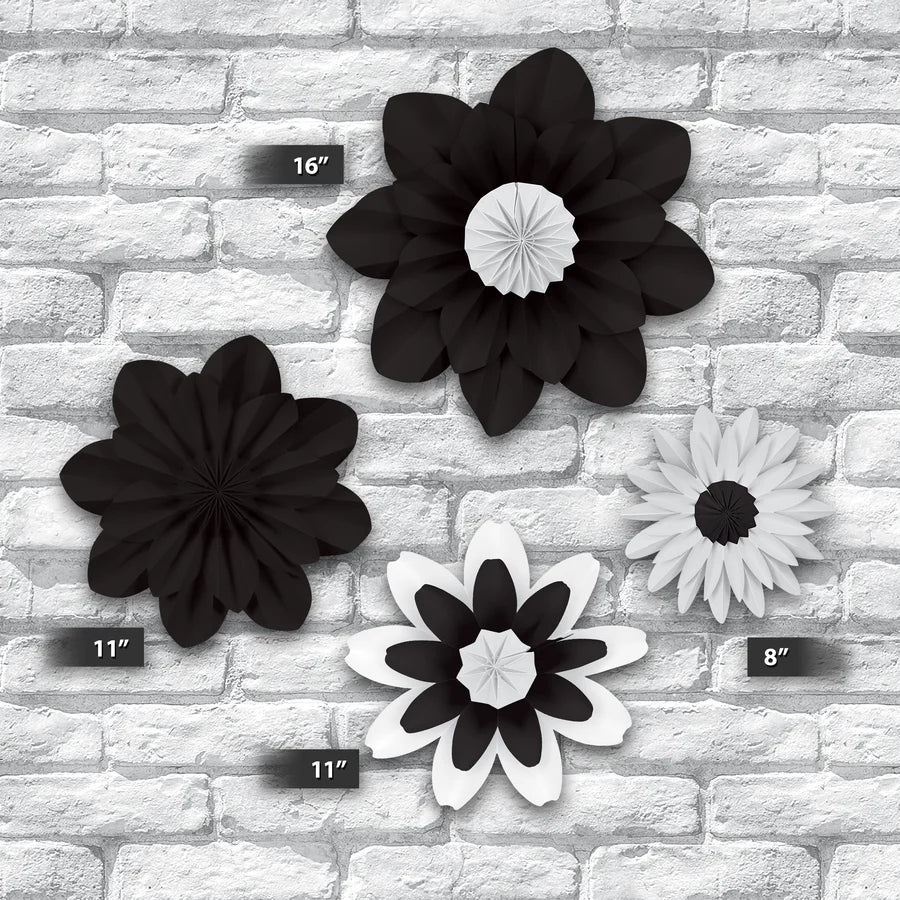 Black and White Paper Flowers